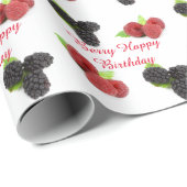 Cadeau Papier d'emballage d'anniversaire de baies (Coin rond)