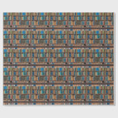 Cadeau Papier d'emballage d'anniversaire de bibliothèque (Plat)