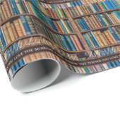 Cadeau Papier d'emballage d'anniversaire de bibliothèque (Coin rond)