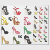 Cadeau Papier d'emballage d'anniversaire de chaussure pou (Plat)