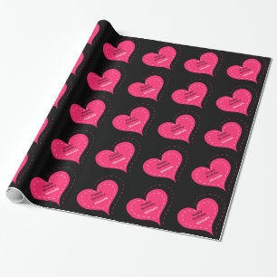 Cadeau Papier d'emballage d'anniversaire de coeur