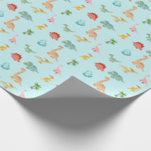 Papier d'emballage d'anniversaire de dinosaure pou