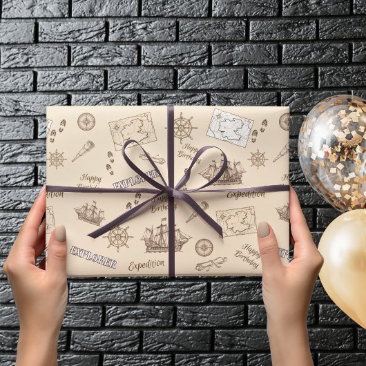 Cadeau Papier d'emballage d'anniversaire de l'expédition 