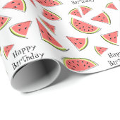 Cadeau Papier d'emballage d'anniversaire Watermelon Multi (Coin rond)