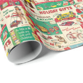 Cadeau Papier d'emballage d'annonces vintages de jouet (Coin rond)