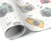 Cadeau Papier d'emballage d'appareil-photo de Shutterbug (Coin rond)