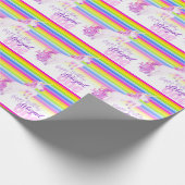 Cadeau papier d'emballage d'aquarelle de licorne 1er anni (Coin)