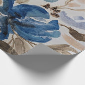 Cadeau Papier d'emballage d'aquarelle (fleurs bleues) (Coin)