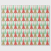 Cadeau papier d'emballage d'arbre de Noël de bande (Plat)