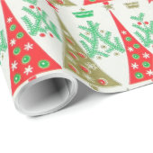 Cadeau papier d'emballage d'arbre de Noël de bande (Coin rond)