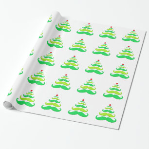 Cadeau Papier d'emballage d'arbre de Noël de moustache