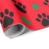 Cadeau Papier d'emballage d'arbre d'empreinte de patte et (Coin rond)