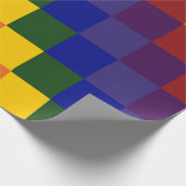 Cadeau Papier d'emballage d'arc-en-ciel Checkered (Coin)