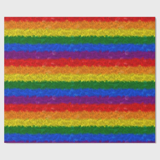 Cadeau Papier d'emballage d'arc-en-ciel de fourrure de (Plat)