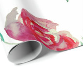 Cadeau Papier d'emballage d'art d'aquarelle de rose de (Coin rond)