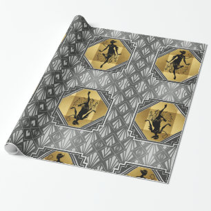 Cadeau Papier d'emballage d'art déco d'aileron de Gatsby