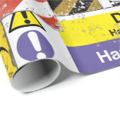 Cadeau Papier d'emballage d'avertissement de risque (Coin rond)