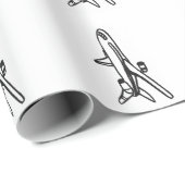 Cadeau Papier d'emballage d'avion (Coin rond)
