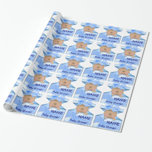 Cadeau Papier d'emballage de baby shower de garçon