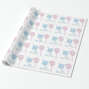 Cadeau Papier d'emballage de baby shower heureux