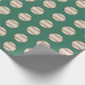 Cadeau Papier d'emballage de baseball vert  (Coin)