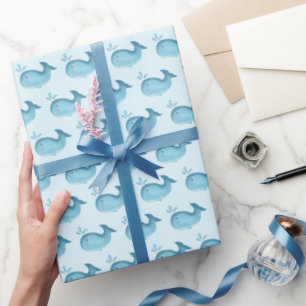 Cadeau Papier d'emballage de bébé baleine mignon