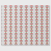 Cadeau Papier d'emballage de bébé libanais de drapeau (Plat)