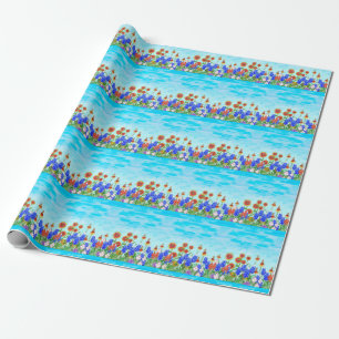 Cadeau Papier d'emballage de bluebonnet de fleur sauvage