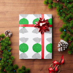 Cadeau Papier d'emballage de bonbons verts et blancs