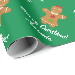 Cadeau Papier d'emballage de bonhomme en pain d'épice de