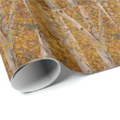 Cadeau Papier d'emballage de bouleaux argentés (Coin rond)