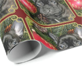 Cadeau Papier d'emballage de bouledogue français de Noël (Coin rond)