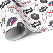 Cadeau Papier d'emballage de bowling (Coin rond)