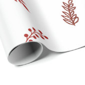 Cadeau Papier d'emballage de branches de vacances (Coin rond)