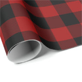 Cadeau Papier d'emballage de Buffalo de vacances rouges (Coin rond)