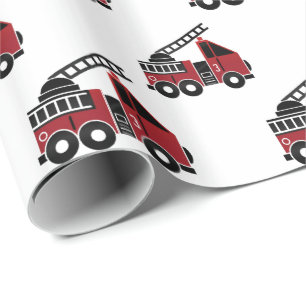 Cadeau Papier d'emballage de camions de pompiers