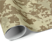 Cadeau Papier d'emballage de camouflage bronzage de (Coin rond)