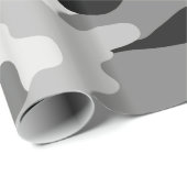Cadeau Papier d'emballage de camouflage de gris et de (Coin rond)
