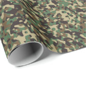 Cadeau Papier d'emballage de camouflage vert kaki (Coin rond)