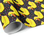 Cadeau Papier d'emballage de canard jaune (Coin rond)