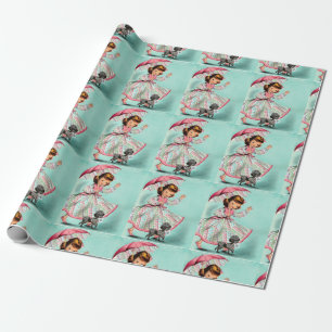 Cadeau Papier d'emballage de caniche de joker