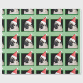 Cadeau Papier d'emballage de carlin de Noël (Plat)