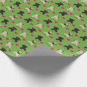 Cadeau Papier d'emballage de carlin de Noël (Coin)