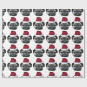 Cadeau Papier d'emballage de carlin de Noël (Plat)