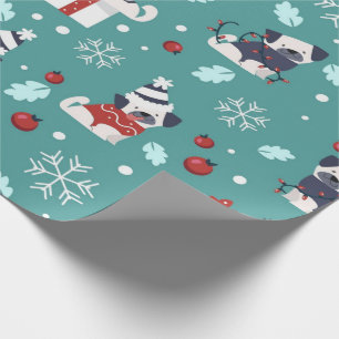 Cadeau Papier d'emballage de Carlins mignons