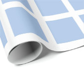 Cadeau Papier d'emballage de carrés blancs et bleu-clair (Coin rond)