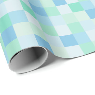 Cadeau Papier d'emballage de carrés bleus de bleu et