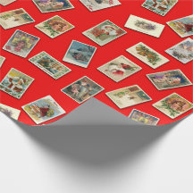Papier d'emballage de cartes postales vintages de
