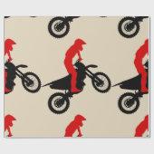 Cadeau Papier d'emballage de cavalier de Motorcross (Plat)