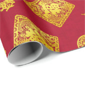 Cadeau Papier d'emballage de célébration chinoise (Coin rond)